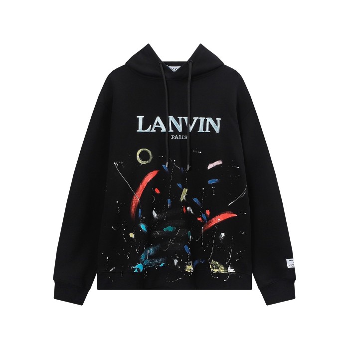 Embroidered logo graffiti hoodie