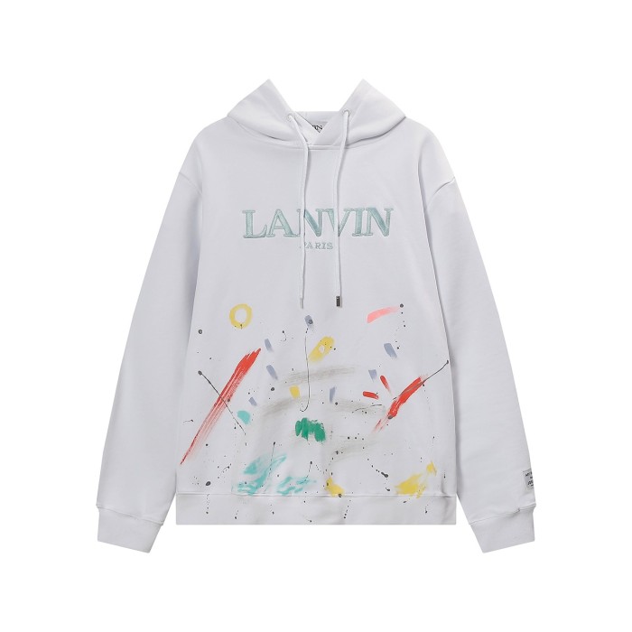 Embroidered logo graffiti hoodie