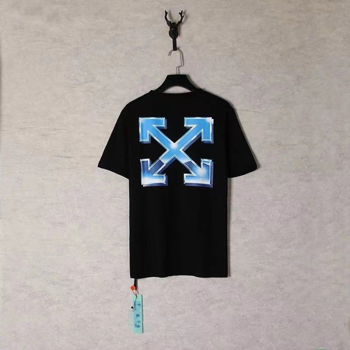 [buy more save more] Blue stereo letter short sleeve
