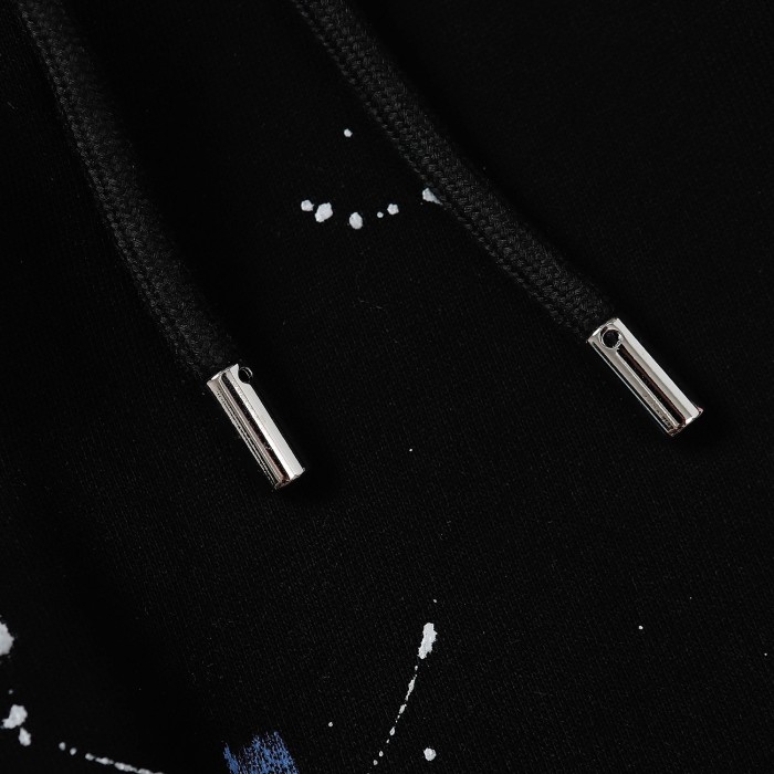 Embroidered logo graffiti hoodie