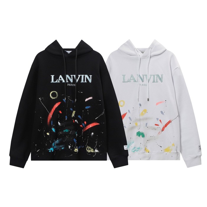 Embroidered logo graffiti hoodie