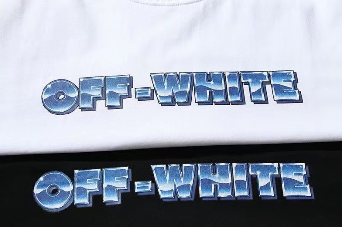 [buy more save more] Blue stereo letter short sleeve