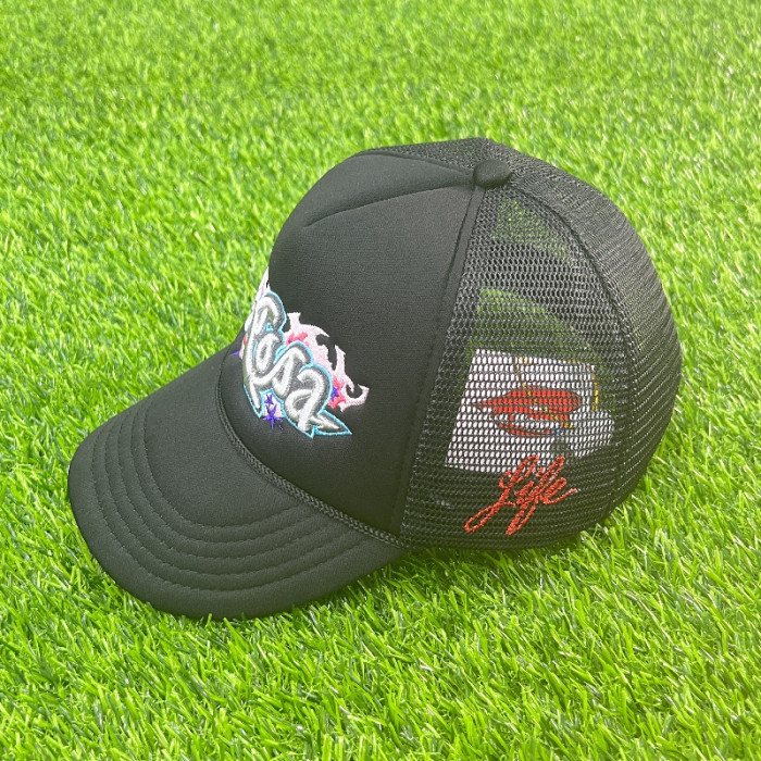 Silver Embroidered Lettering Trucker Hat