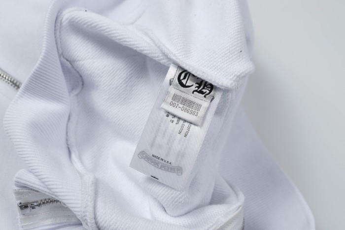 Leather embroidered horseshoe zipper hoodie