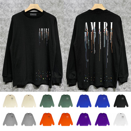 Ink splatter letter print long sleeves shirt