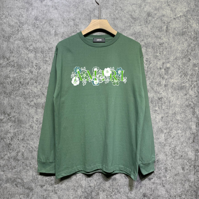 Floral green letter print Long sleeves