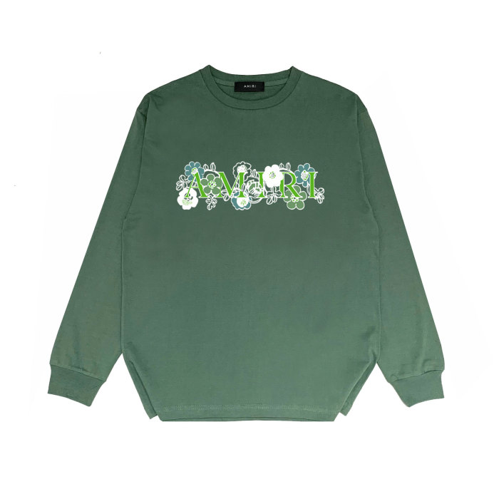 Floral green letter print Long sleeves