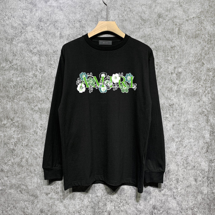 Floral green letter print Long sleeves
