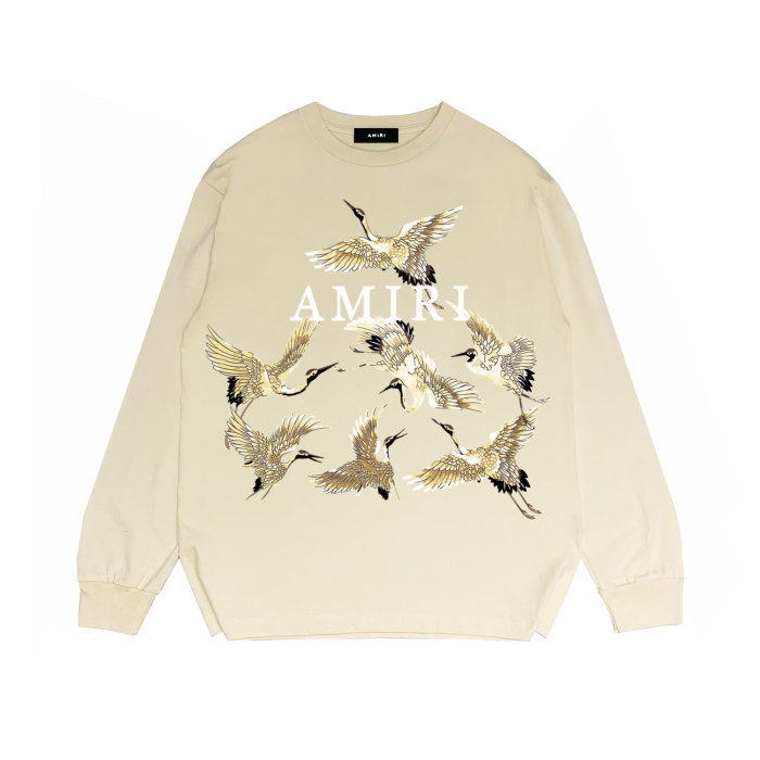 Golden Crane alphabet print long sleeves