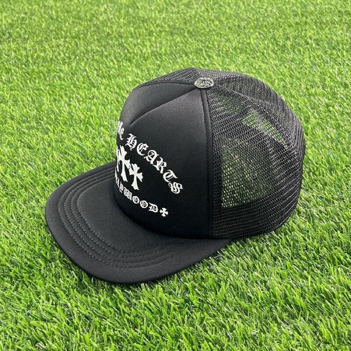Sanskrit letter cross trucker hat