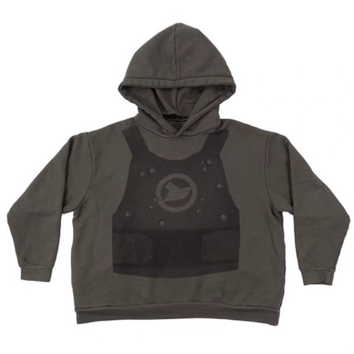 1:1 quality version Vest print logo hoodie 2 colors