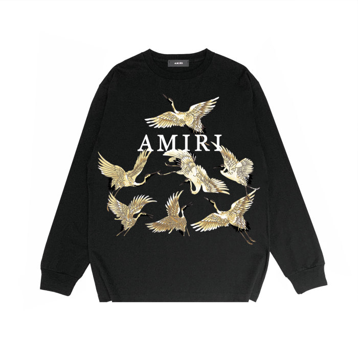 Golden Crane alphabet print long sleeves