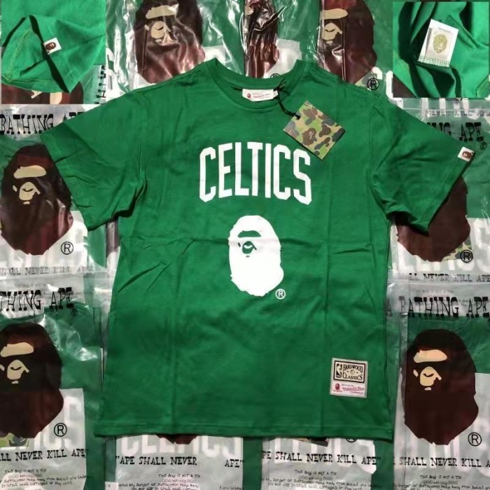 [Buy More Save More]B@pe Mitchell & Ness logo tee 5 colors