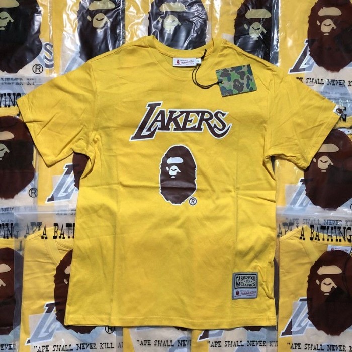 [Buy More Save More]B@pe Mitchell & Ness logo tee 5 colors