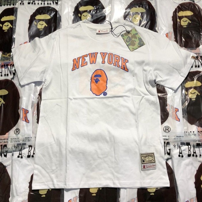 [Buy More Save More]B@pe Mitchell & Ness logo tee 5 colors