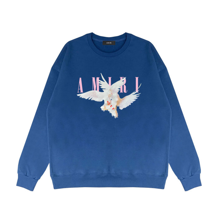 [buy more save more]Pink word peace dove print round neck sweatshirt 21152724