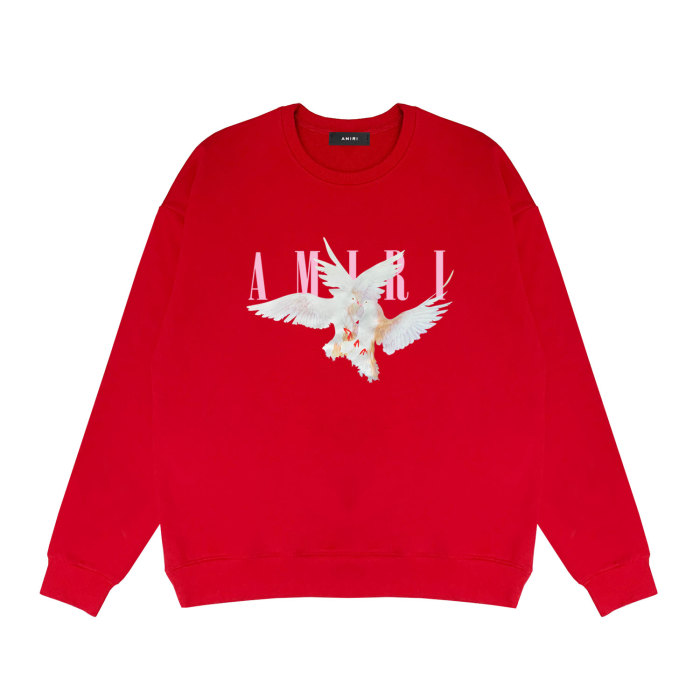 [buy more save more]Pink word peace dove print round neck sweatshirt 21152724