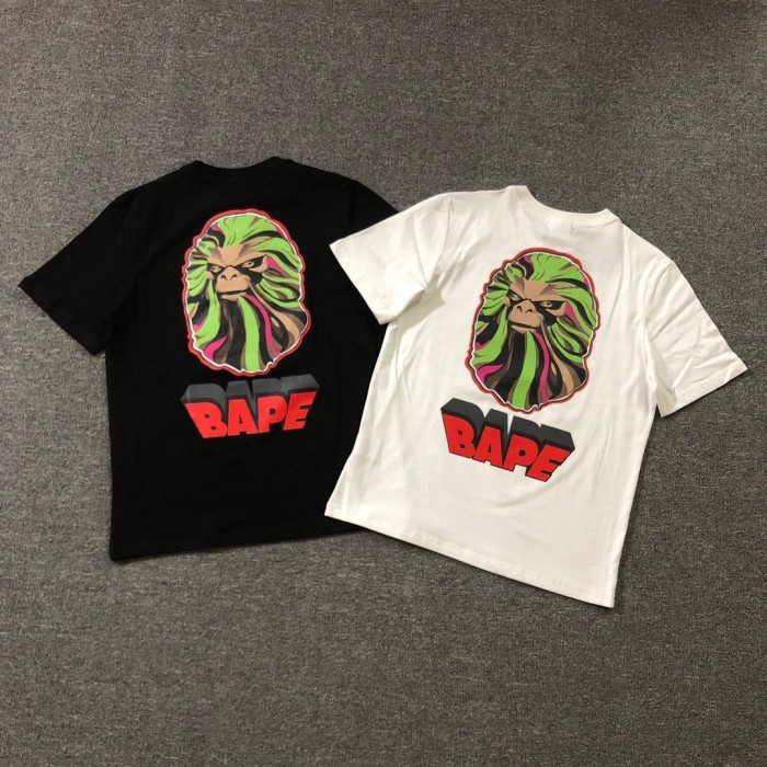 Red three-dimensional letters of the great ape short sleeve 2 colors