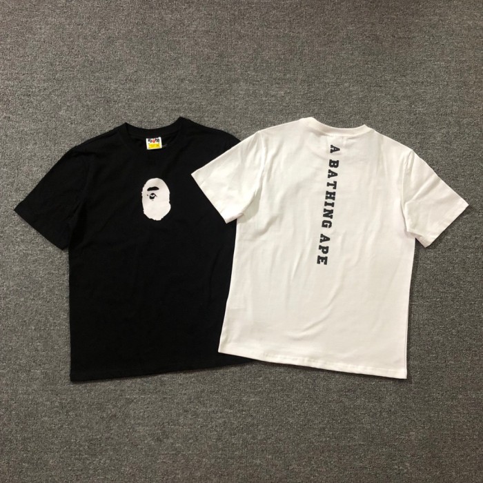 [buy more save more] Vertical row of letters on the back of the ape short sleeve 2 colors
