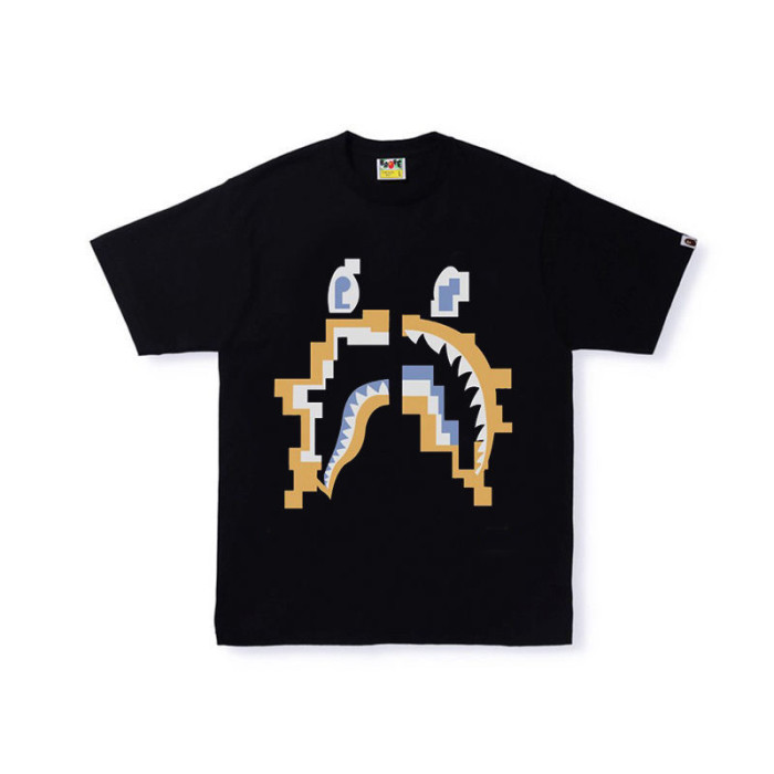 Pixel Style Shark Print Short Sleeve 2 colors