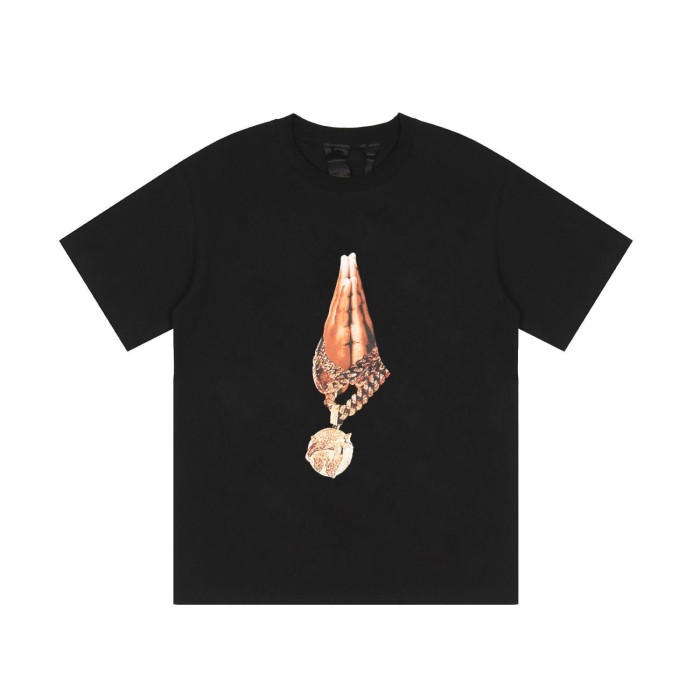 Pop smoke Diamond-studded pendant short sleeves