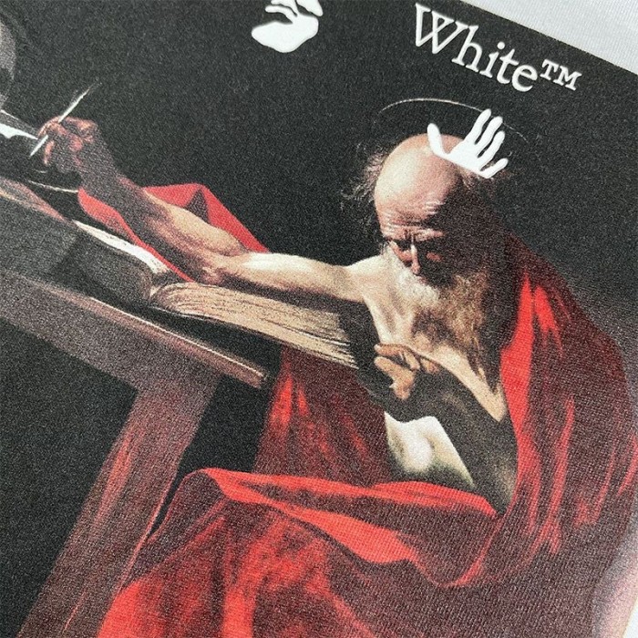 [buy more save more] [oversized version]1:1 quality version Off-white Skull Writing Tee