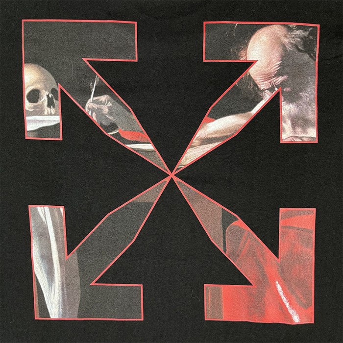[buy more save more] [oversized version]1:1 quality version Off-white Skull Writing Tee