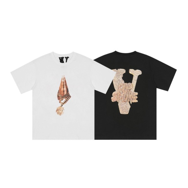 Pop smoke Diamond-studded pendant short sleeves
