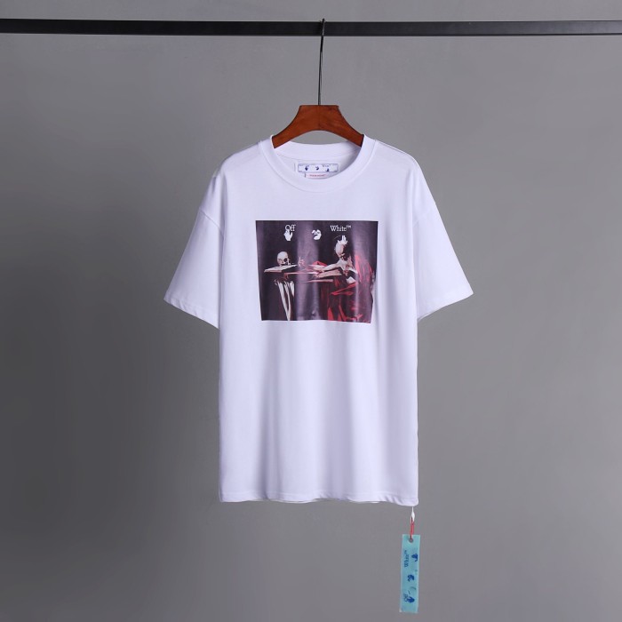 [buy more save more] [oversized version]1:1 quality version Off-white Skull Writing Tee