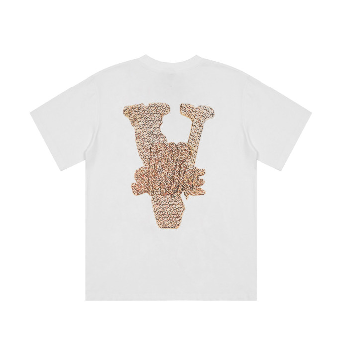 Pop smoke Diamond-studded pendant short sleeves