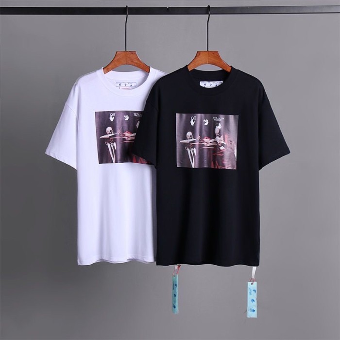 [buy more save more] [oversized version]1:1 quality version Off-white Skull Writing Tee