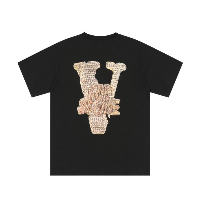 Pop smoke Diamond-studded pendant short sleeves