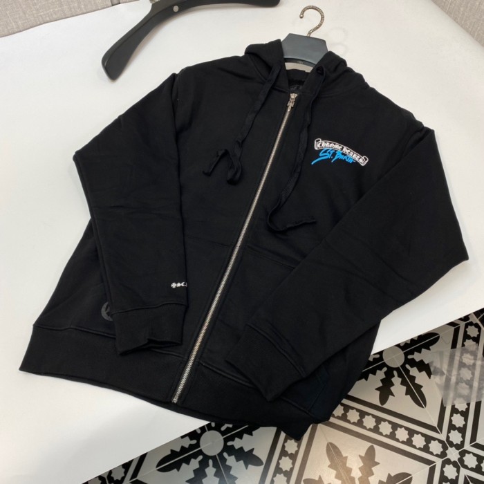 1:1 quality version horse's hoof logo blue graffiti letters hoodie
