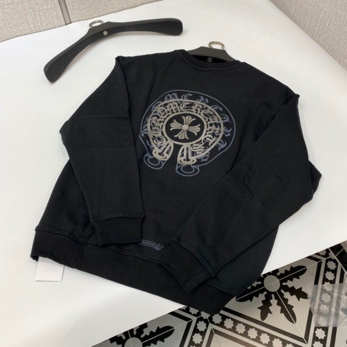 1:1 quality version Double crewneck pullover with horseshoe print Sweatshirt 2 colors