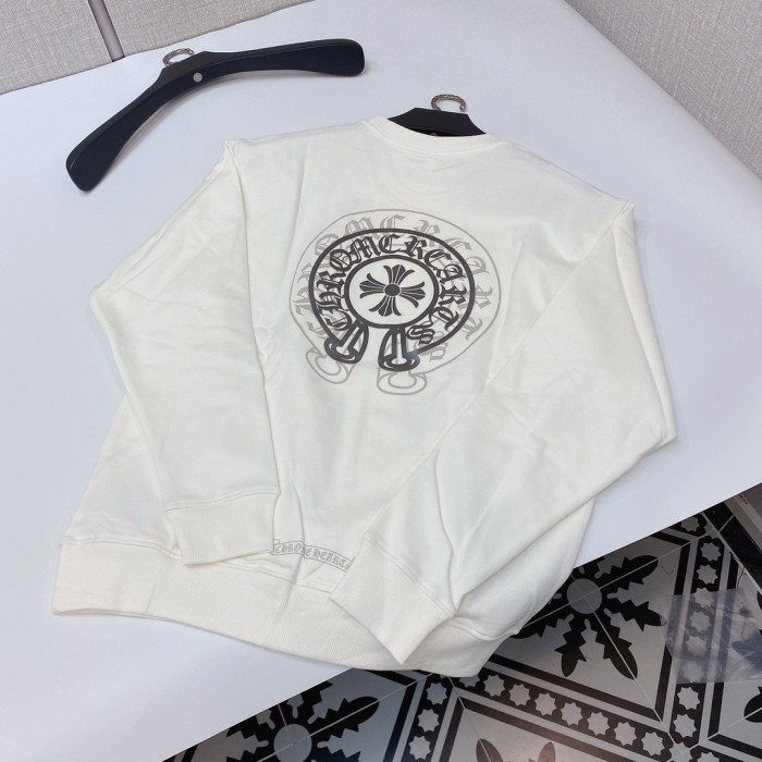 1:1 quality version Double crewneck pullover with horseshoe print Sweatshirt 2 colors