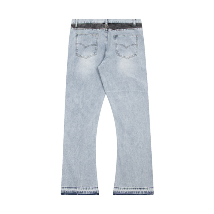 [buy more save more]  Knee Embroidered logo side striped flared jeans 2 colors
