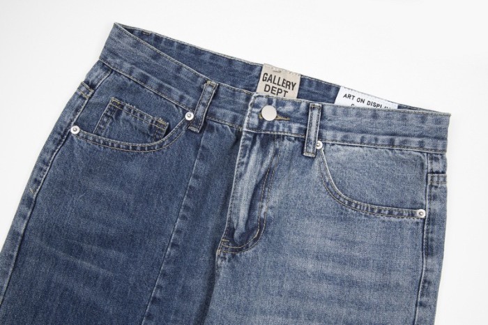Splicing damage washed flared pants