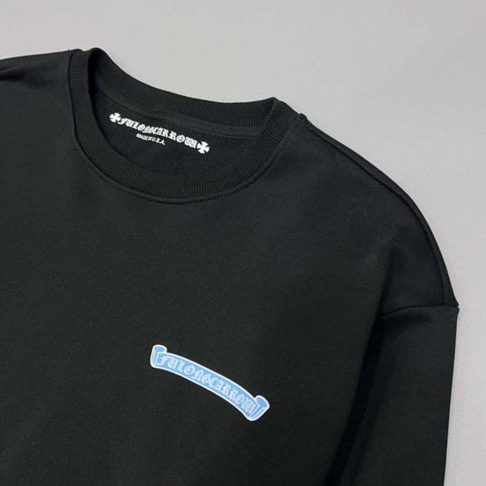 1:1 quality version Rhombus Blue Cross Crew Neck Pullover Sweatshirt