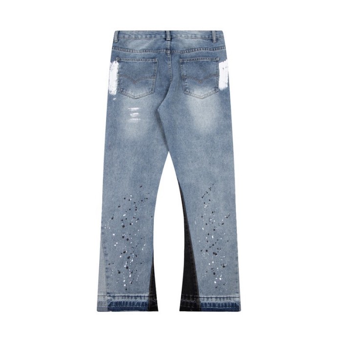 Stitching Ink Dot Paint Flared pants