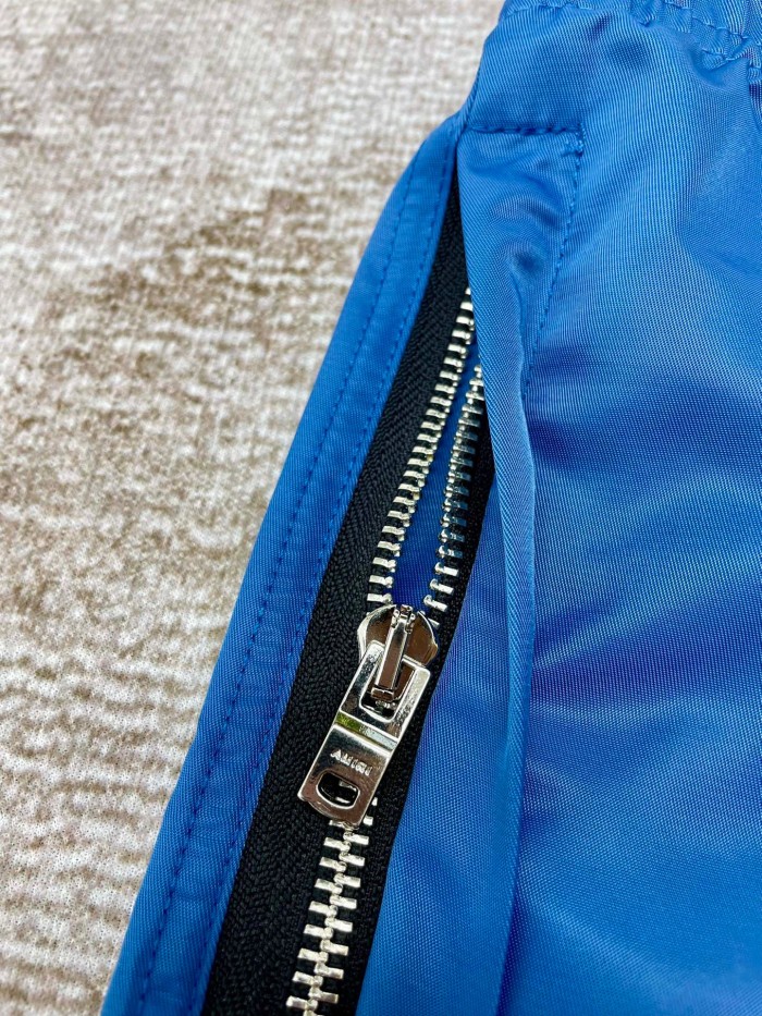 [Buy More Save More] 1:1 quality version Horizontal striped letter nylon beach shorts blue