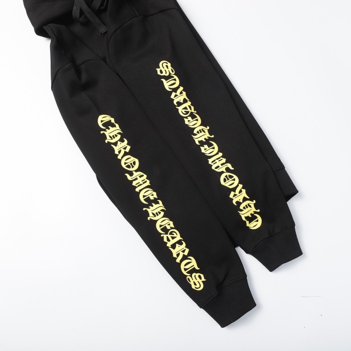 Yellow dagger print zipper hoodie