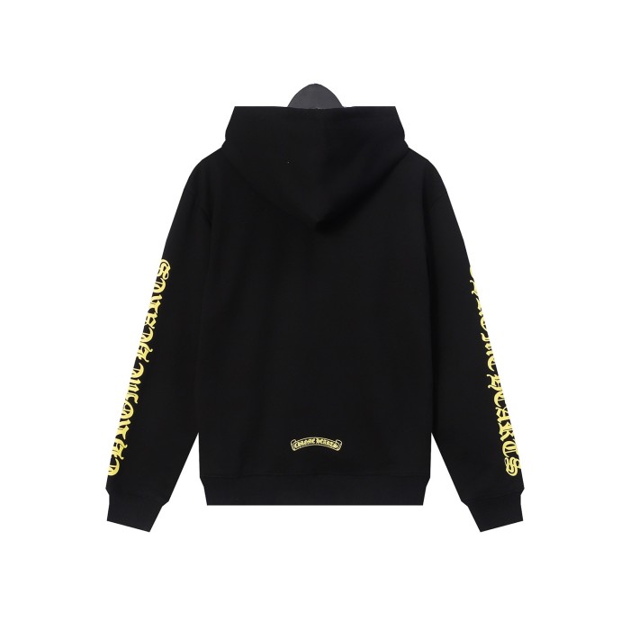 Yellow dagger print zipper hoodie