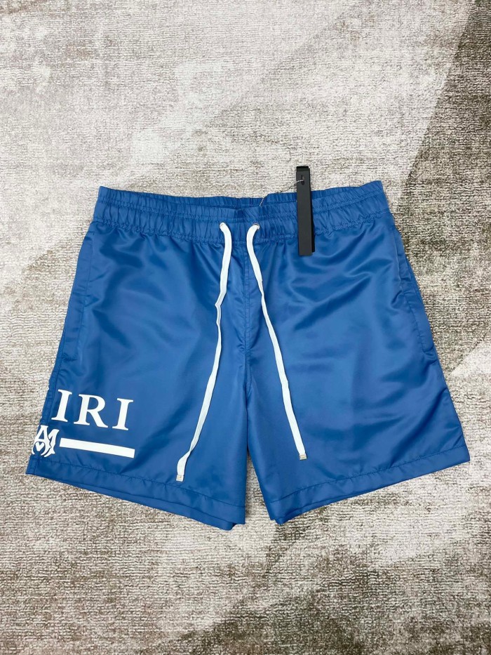 [Buy More Save More] 1:1 quality version Horizontal striped letter nylon beach shorts blue