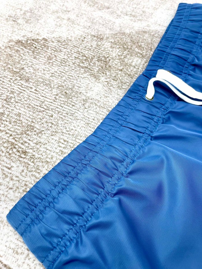 [Buy More Save More] 1:1 quality version Horizontal striped letter nylon beach shorts blue