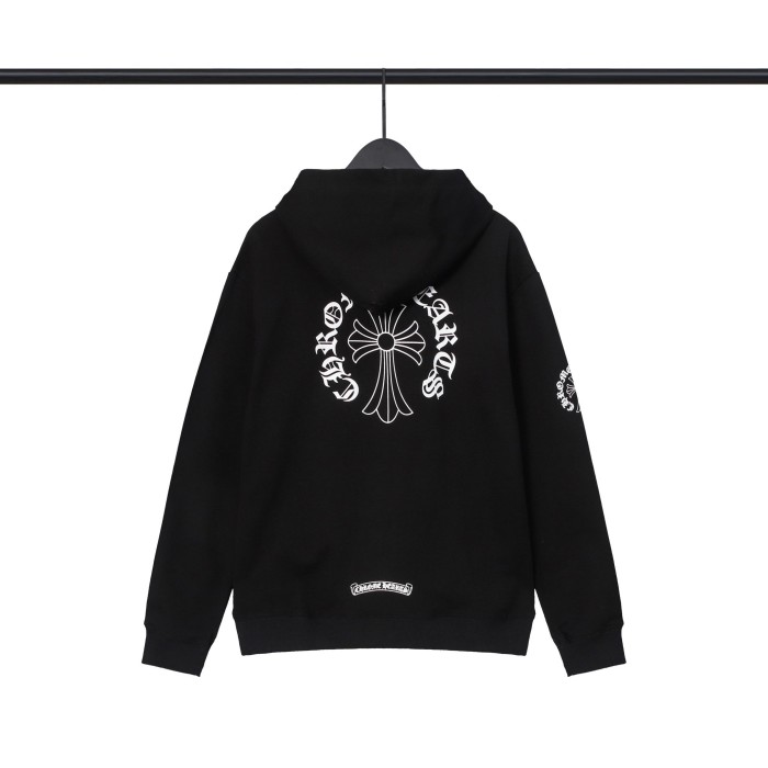 Back cross horseshoe zipper hoodie
