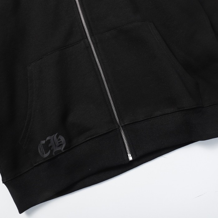 Yellow dagger print zipper hoodie