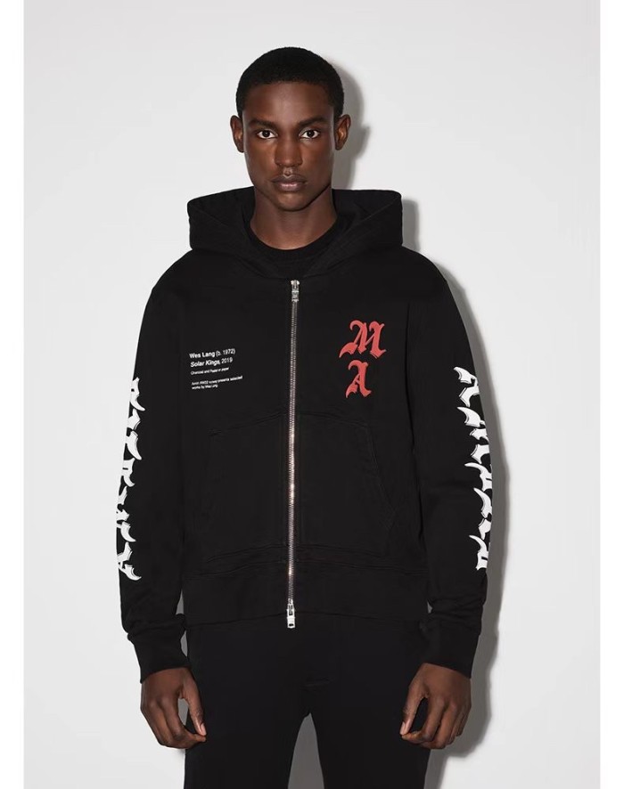 1:1 quality version Sanskrit skull zipper hoodie