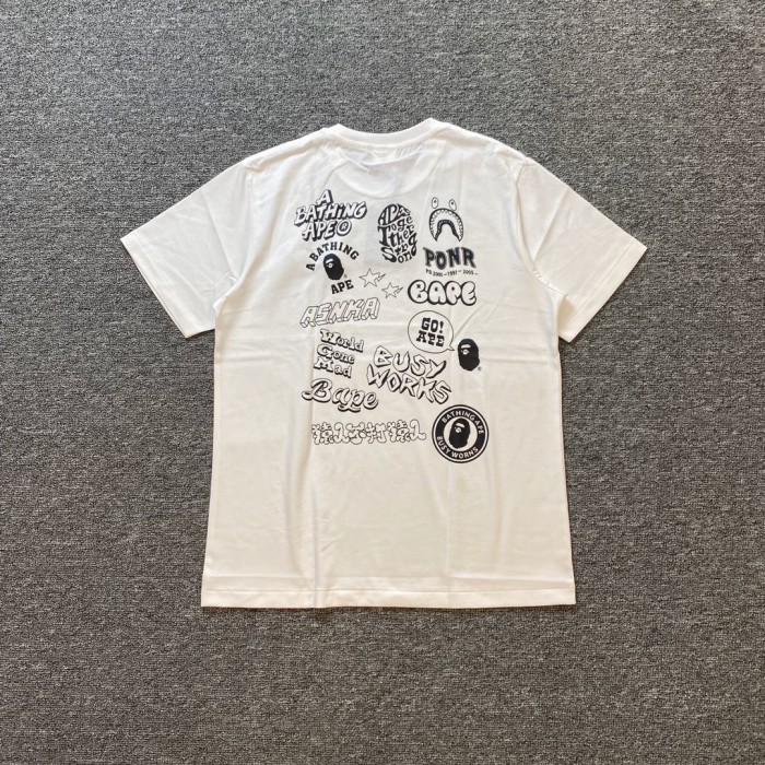 1:1 quality version Ape head behind the badge pattern collection tee