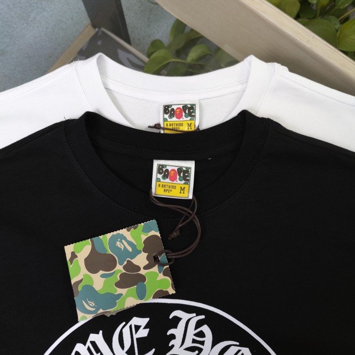 1:1 quality version Ape head cross pattern printed tee 2 colors