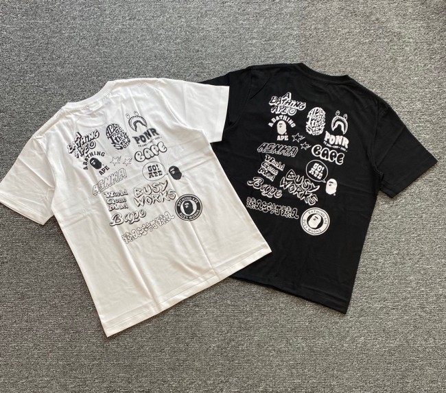 1:1 quality version Ape head behind the badge pattern collection tee